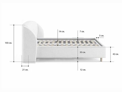 Кровать Сонум Valencia Рогожка Графит (с подъемным механизмом) 200х200