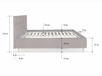Кровать Сонум Bella Кашемир Латте 80х190