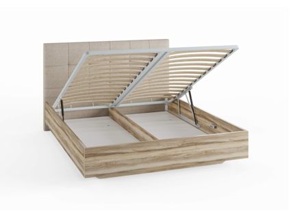 Кровать Сонум Vena Ясень Ориноко + Рогожка Льняная (с подъемным механизмом) 90х190