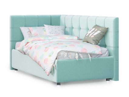 Кровать Nuvola Sabina угловая Velutto 14 120х190