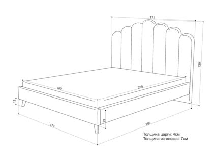 Кровать Sontelle Style Lixano Luxa Chocolate 140х200